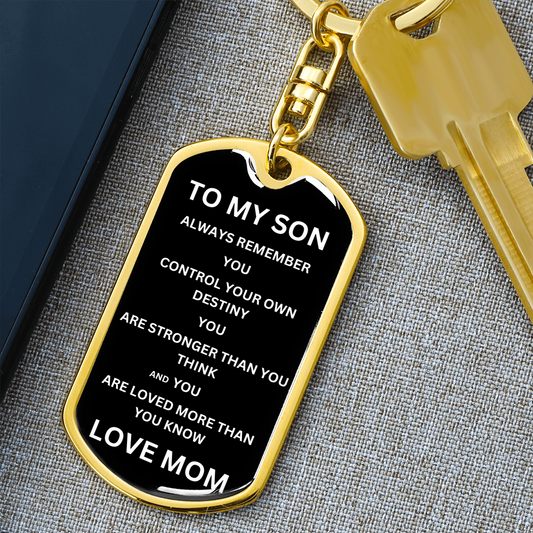 To My Son Love Mom | Military Chain Key Chain