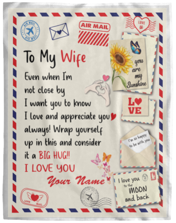 To My Wife Personalize Post Card |Cozy Plush Fleece Blanket - 50x60