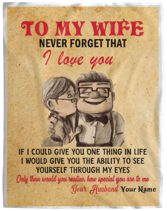 Personalized To My Wife Up Love | Cozy Plush Fleece Blanket - 60x80