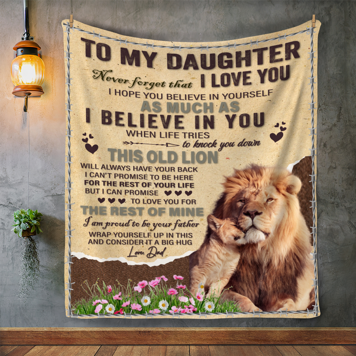 Old Lion To Daughter | Cozy Plush Fleece Blanket