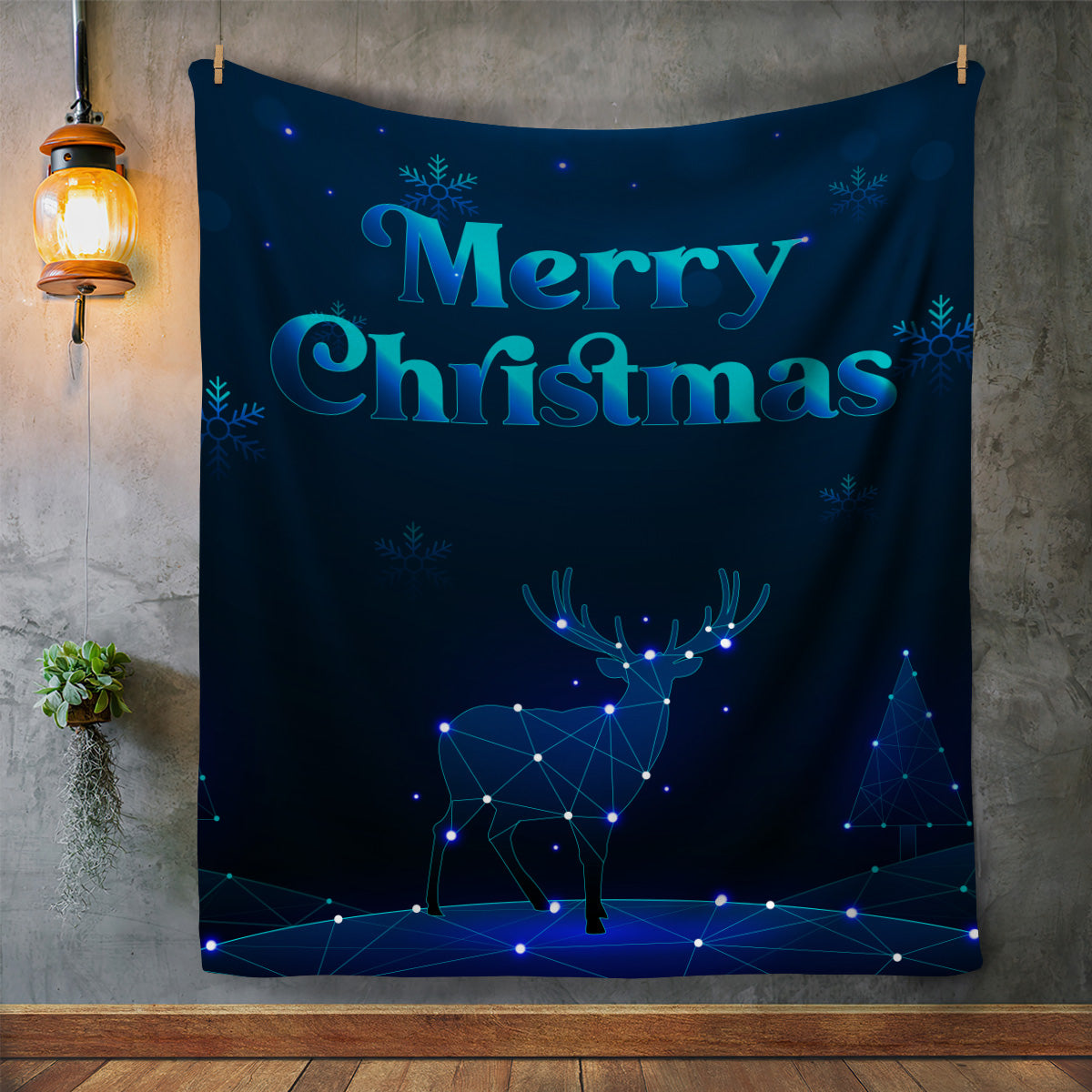 Blue Merry Christmas | Cozy Plush Fleece Blanket