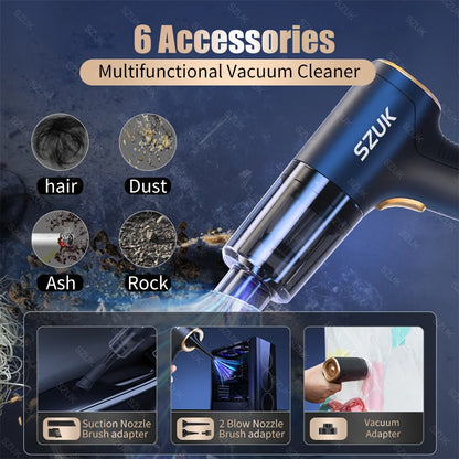 3 in1 Wireless Portable Automobile Vacuum Cleaner