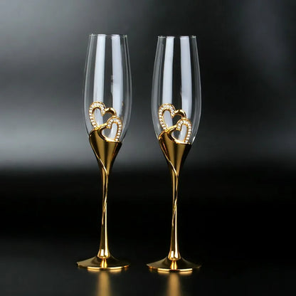 Diamond Heart Symphony™ Champagne Flutes
