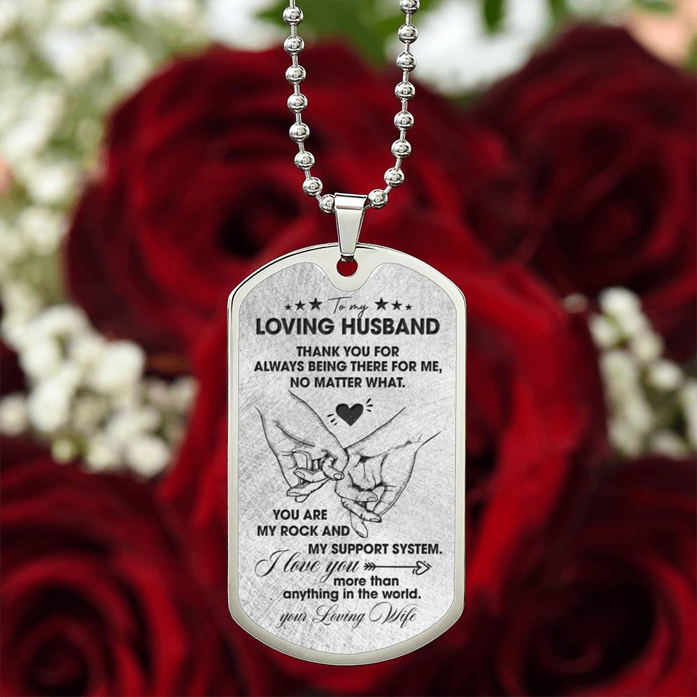 To My Loving Husband | Military Chain Necklace