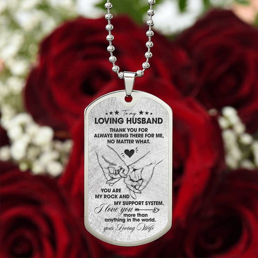To My Loving Husband | Military Chain Necklace