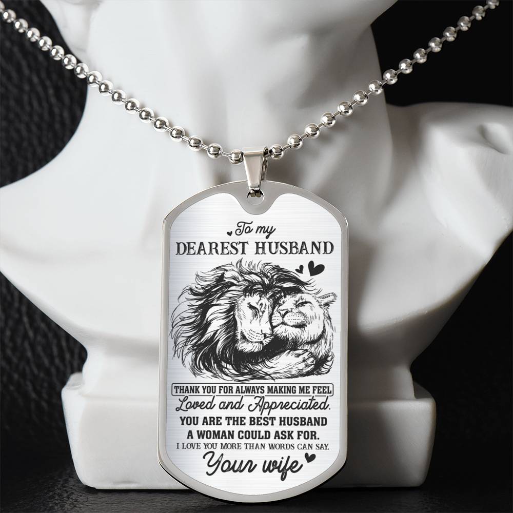 My Dearest Husband | Military Chain Necklace