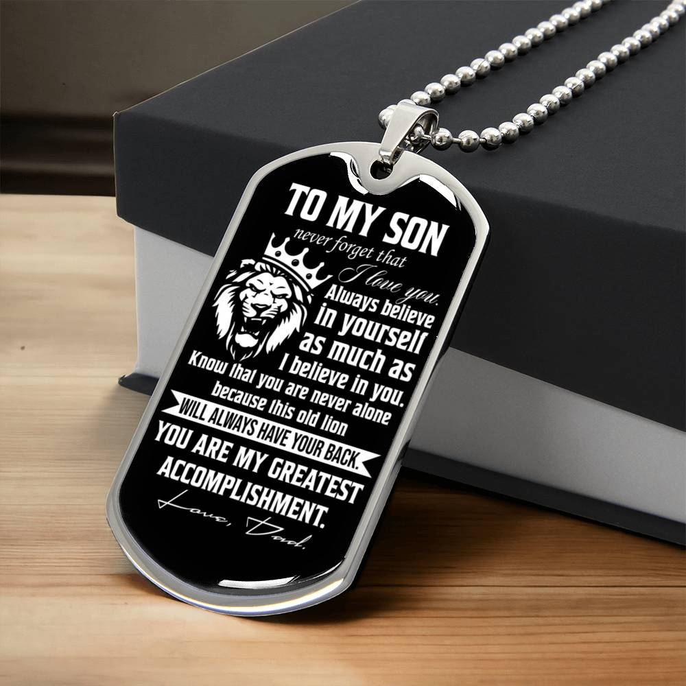 To My Son Never Forget | Military Chain Necklace