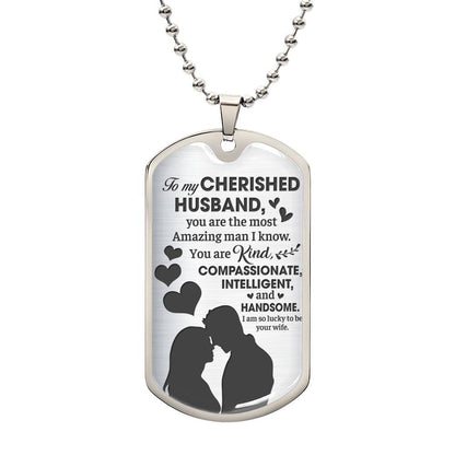 To My Cherished Husband  | Military Chain Necklace