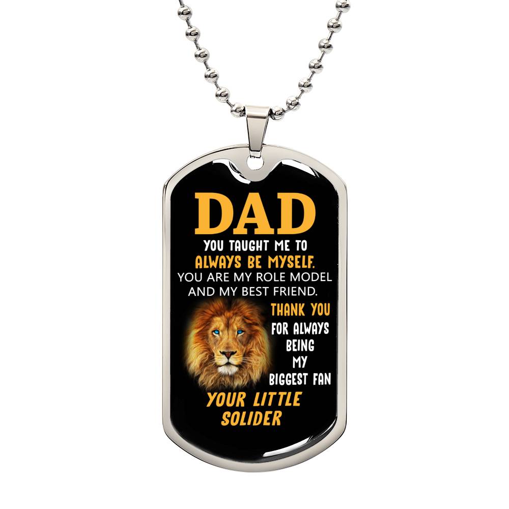 Dad is My Biggest Fan  | Military Chain Necklace