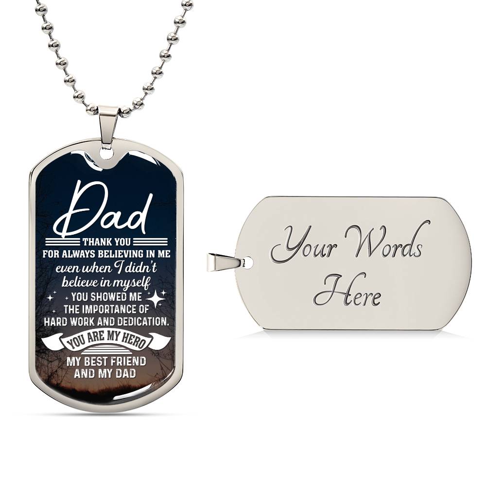 Dad is My Hero | Military Chain Necklace