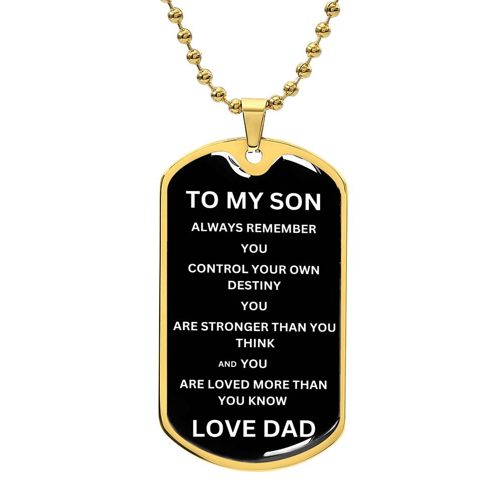 To My Son Love Dad | Military Chain Necklace