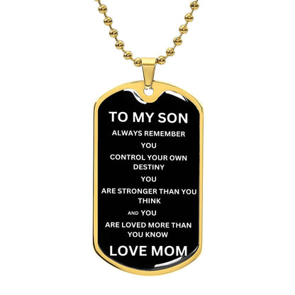 To My Son Love Mom | Military Chain Necklace