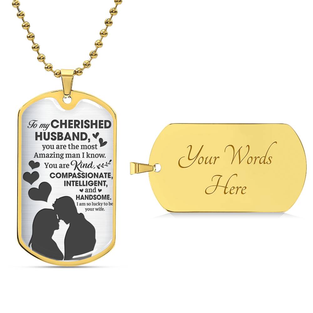 To My Cherished Husband  | Military Chain Necklace