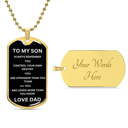 To My Son Love Dad | Military Chain Necklace