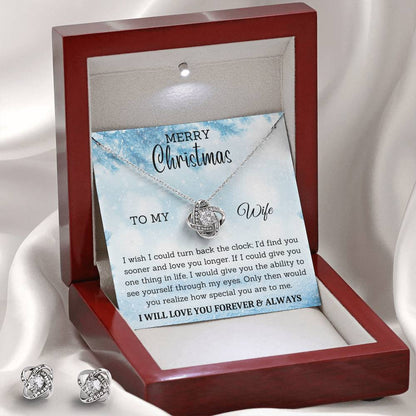 To My Wife | Christmas Love Knot Earring & Necklace Set
