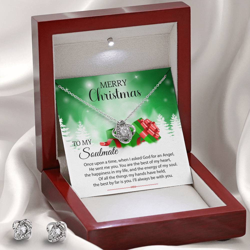 To My Soulmate | Christmas Love Knot Earring & Necklace Set