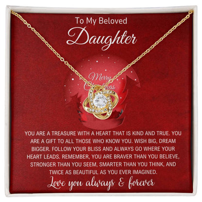 To My Daughter | Christmas Love Knot Necklace