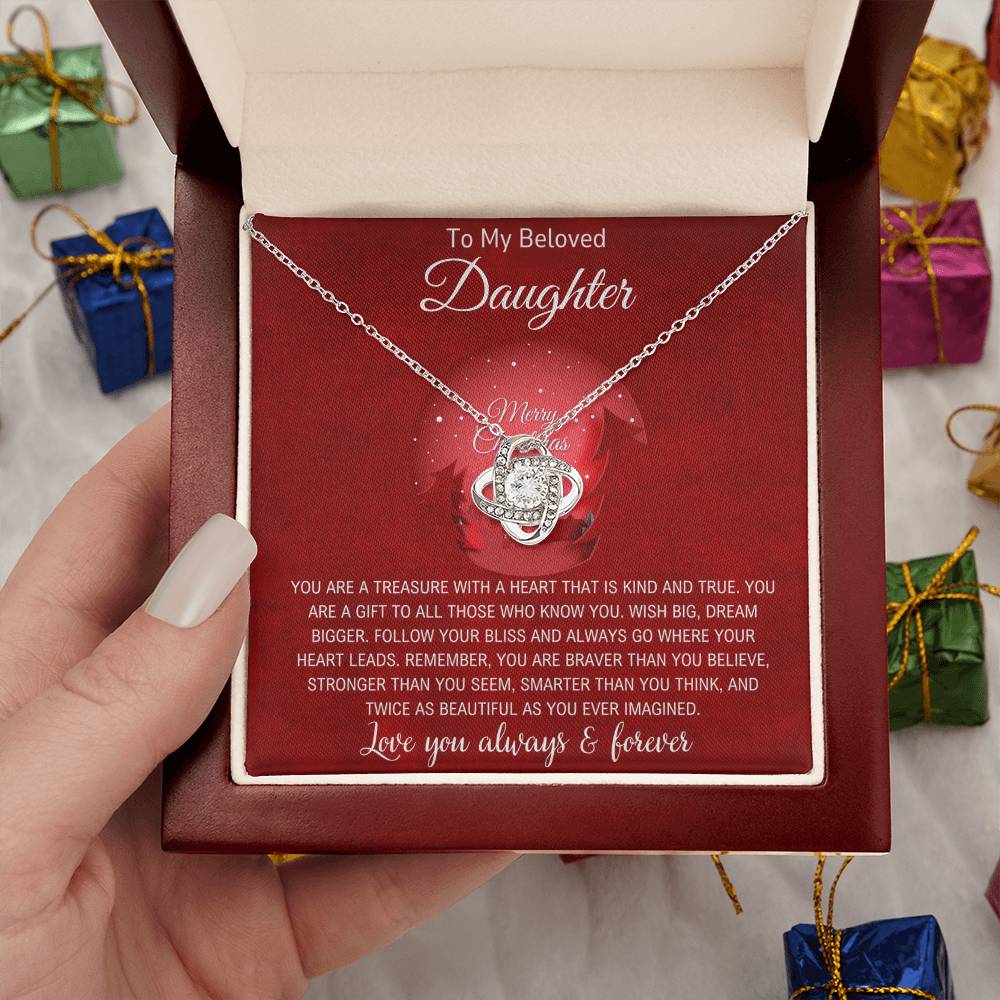 To My Daughter | Christmas Love Knot Necklace