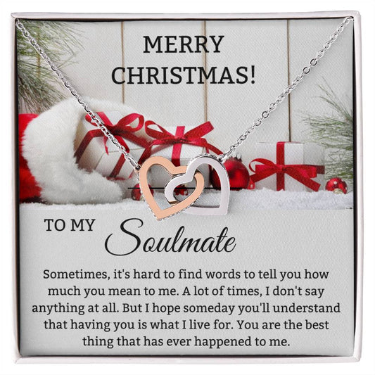 To My Soulmate |  Interlocking Hearts Necklace