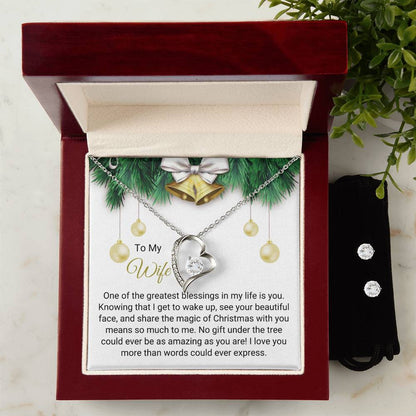 To My Wife | Christmas Forever Love Necklace + Earrings