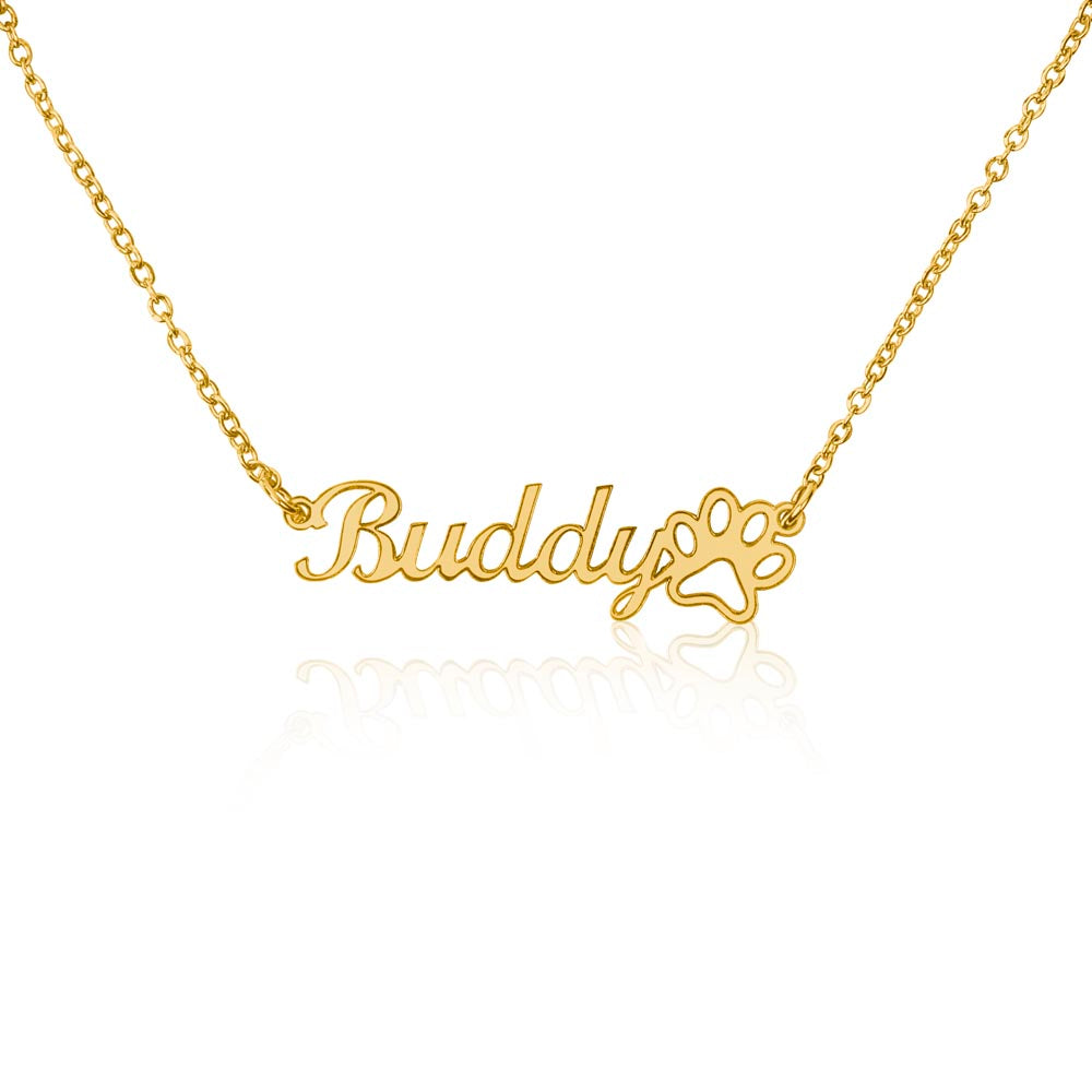 Name Necklace | Paw Print
