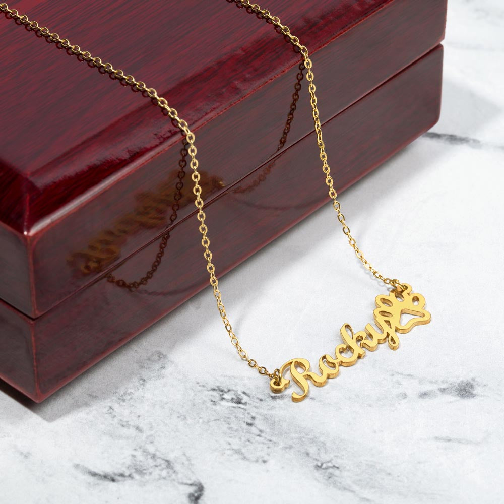 Name Necklace | Paw Print