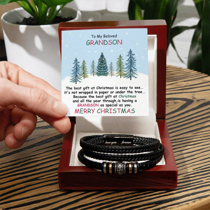To My Grandson | Christmas Love You Forever Bracelet