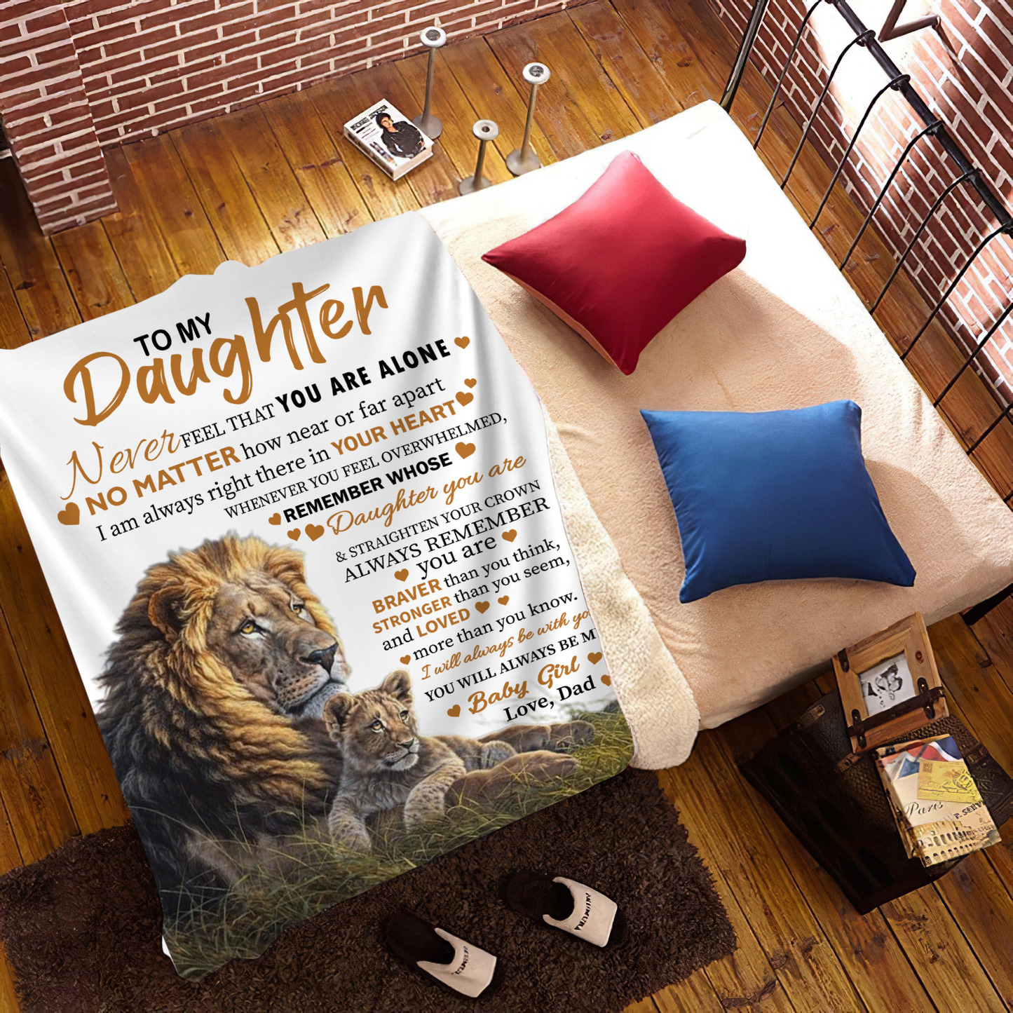 Never Alone To My Daughter | Cozy Plush Fleece Blanket