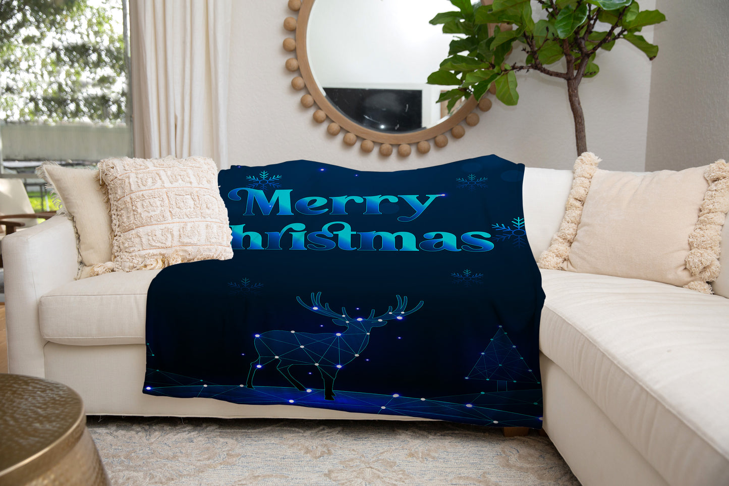 Blue Merry Christmas | Cozy Plush Fleece Blanket